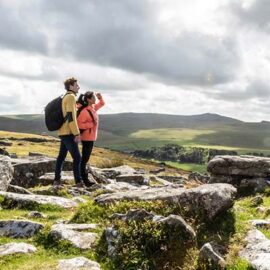 Couple exploring Dartmoor